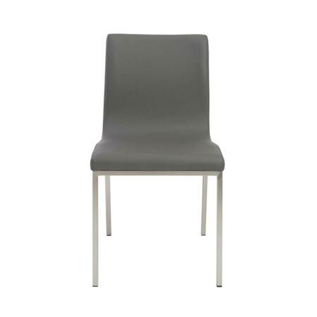 HOMEROOTS Minimalist Faux Leather Chairs, Light Gray, 2PK 400708
